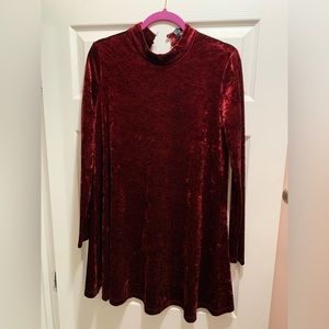 Forever 21 Velvet Crimson Red Flare Midi Dress.  Size: Large